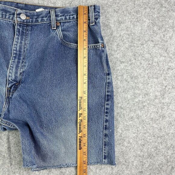 Vintage Levis 505 Jean Short Jorts Mens 40 Blue Med Wash Cut Regular Fit Y2K 7" - Picture 11 of 14